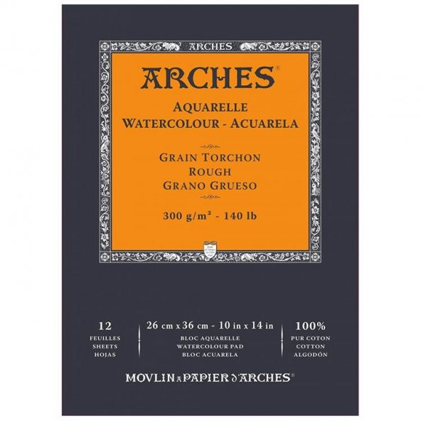 Arches Suluboya Defteri Rough Natural White 300 gr 26x36 cm 12 Sayfa