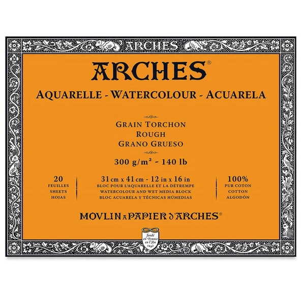 Arches Suluboya Blok Rough Natural White 300 gr 31x41 cm 20 Sayfa ürün görseli