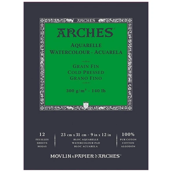 Arches Suluboya Defteri Cold Press Natural White 300 gr 23x31 cm 12 Sayfa ürün görseli