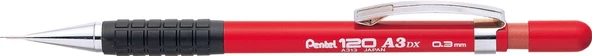 Pentel 120 A3dx 0.3 Mekanik Kurşun Kalem KIRMIZI