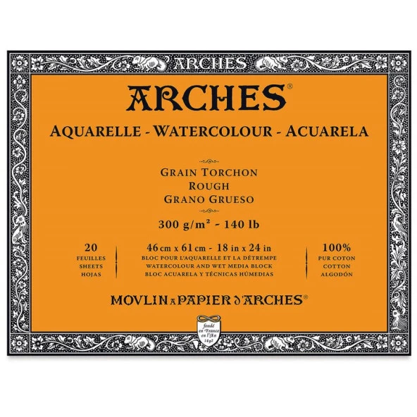 Arches Suluboya Blok Rough Natural White 300 gr 46x61 cm 20 Sayfa ürün görseli