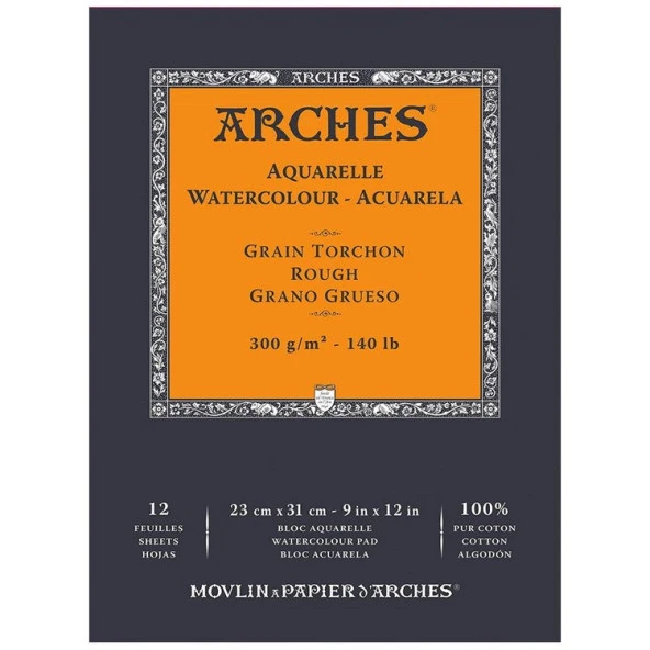 Arches Suluboya Defteri Rough Natural White 300 gr 23x31 cm 12 Sayfa