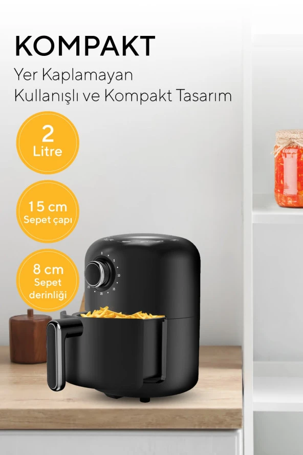 Kumtel Fastfryer 2 Litre ( Yağsız Fritöz Airfryer) Haf-05 - 3