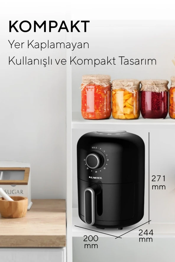 Kumtel Fastfryer 2 Litre ( Yağsız Fritöz Airfryer) Haf-05 - 5