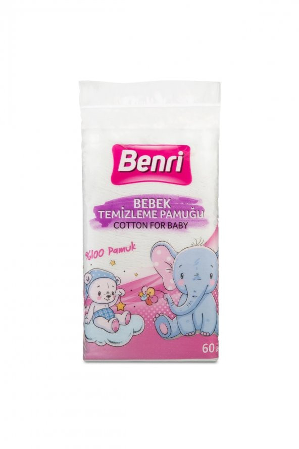 Benri Baby Bebek Temizleme Pamuğu 60 Adet