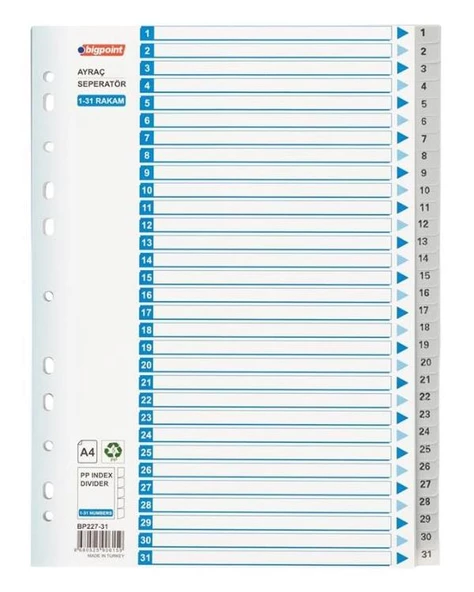 Bigpoint 1-31 Rakamlı Seperatör BP227-31