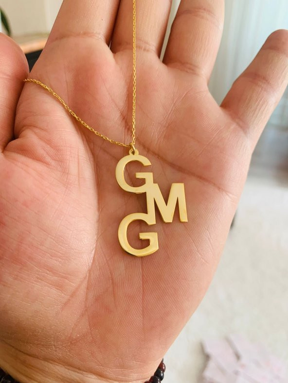 925 Ayar Gümüş Kişiye Özel Harf Tasarım Kolye