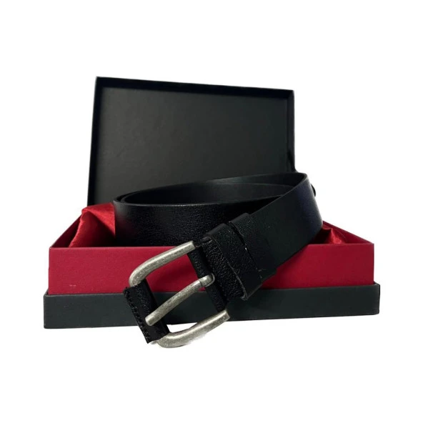 Fossil Hakiki Siyah Deri Spor 4 cm Erkek Kemeri-115