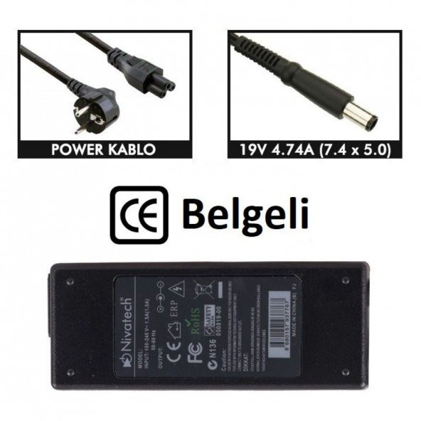 Nivatech BC915 HP 19,5V 3,33A (4,5*3,0mm) Adaptör ürün görseli