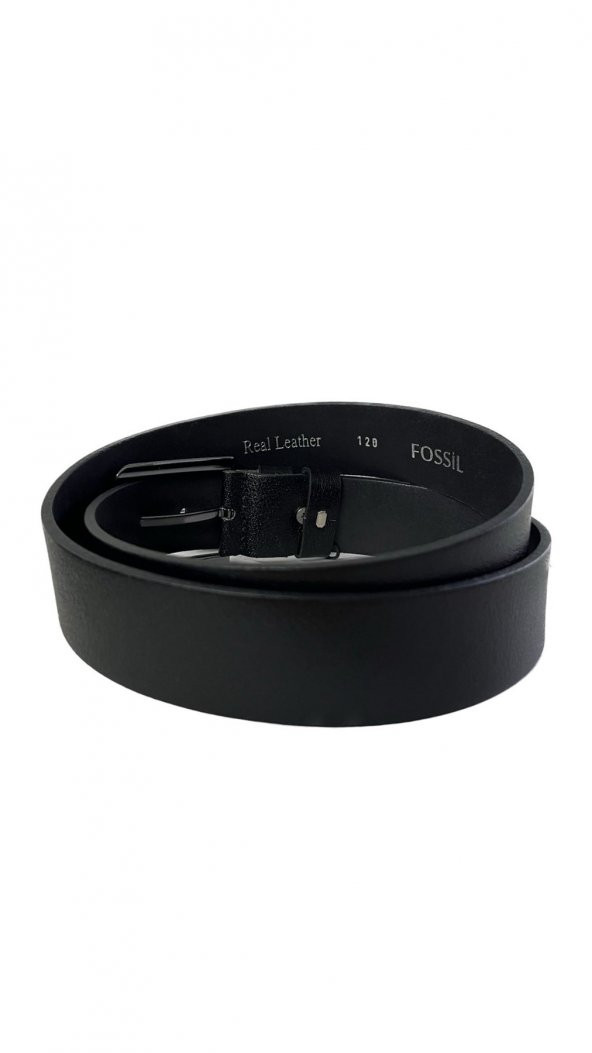 Fossil Siyah Rengi Hakiki Düz Deri Spor 4 cm Erkek Kemeri-125 - 3