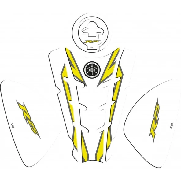 Yamaha YZF R25 Tank Pad Beyaz-Sarı (Özel Kesim) ürün görseli