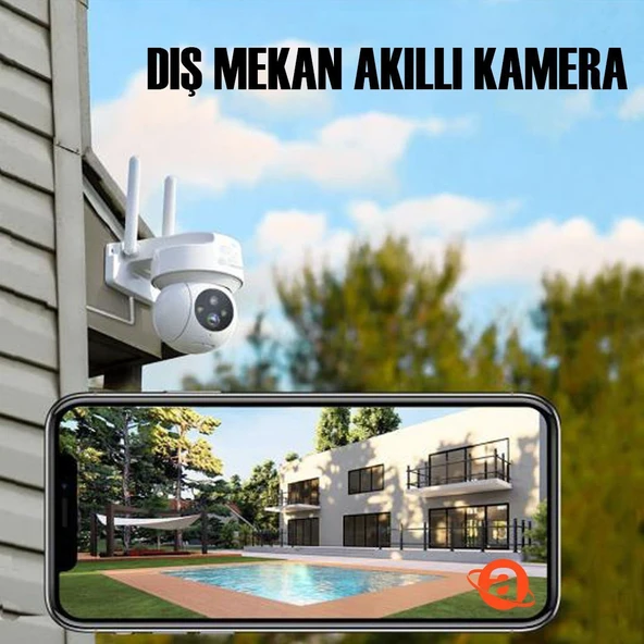 Cata CT-4051 Full HD Akıllı Dış Mekan Güvenlik Kamerası - Gece Görüşlü, 360 Derece Dönebilen, Sesli İletişim, Hareket Takipli, SD Kart & Bulut Destekli, Dış Mekan - 3