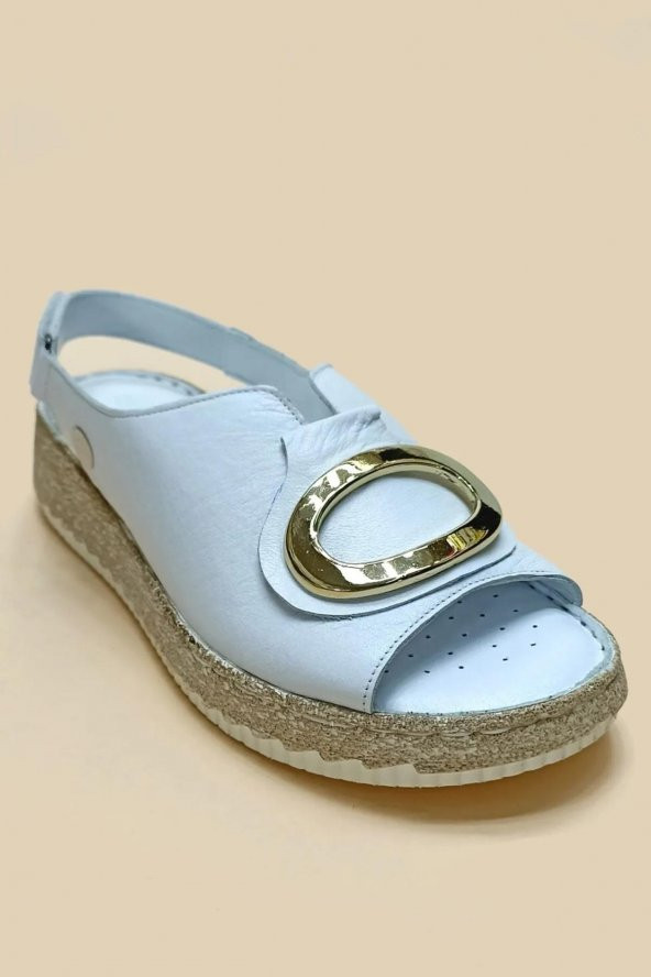 Mammamia D23YS-1390 Beyaz Kadın Sandalet