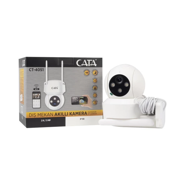 CATA CT-4051 V2 Gece Görüşlü Akıllı Dış Mekan Kamera (Yeni Model) - 4