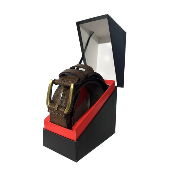 Fossil Tasado Kahverengi Hakiki Düz Deri Spor 4 cm Erkek Kemeri-105 - Resim 5