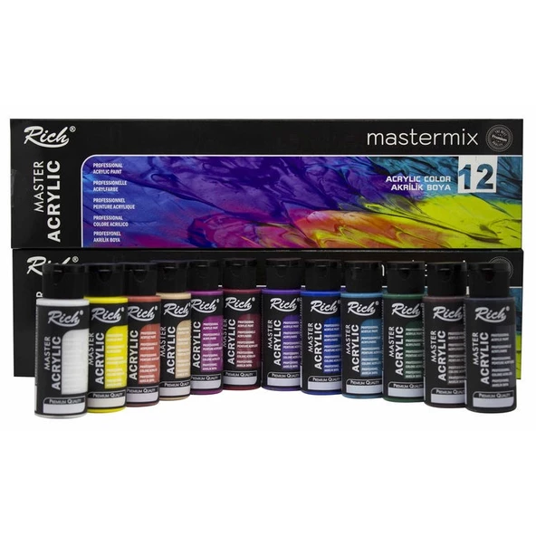 Rich Mastermix Akrilik Boya Seti 12 Renk x 60 cc.