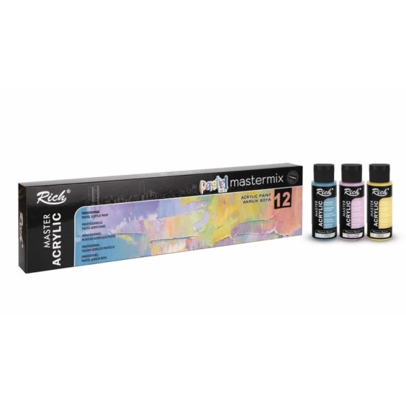Rich Mastermix Akrilik Boya Seti Pastel 12 Renk x 60 cc.
