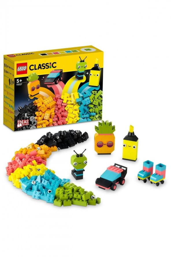 Lego Classic Yaratıcı Neon Eğlence 11027 - 5 Yaş ve Üzeri Çocuklar için Yapım Seti (333 Parça)