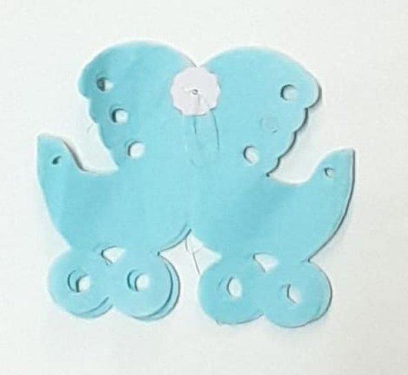 Kağıt Uzar Süs Bebek Arabası Modeli Mavi - 3,00 mt x 17 Parça