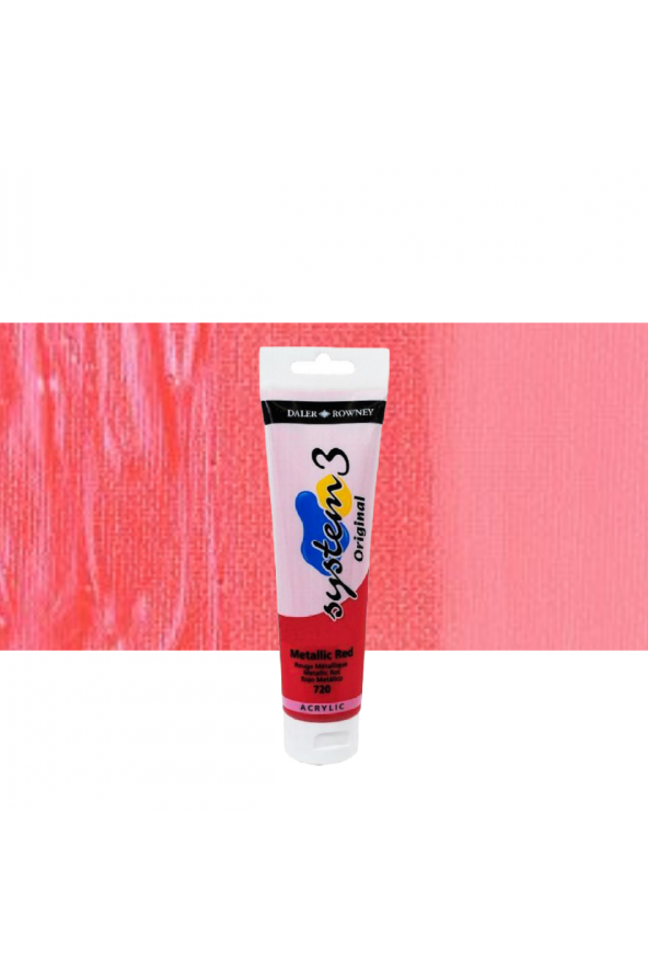 Daler Rowney System 3 Akrilik Boya 150ml 720 Metallic Red