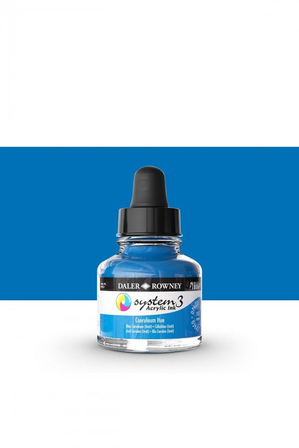 Daler Rowney System 3 Sıvı Akrilik Mürekkep Boya 29.5ml 112 Coeruleum Hue