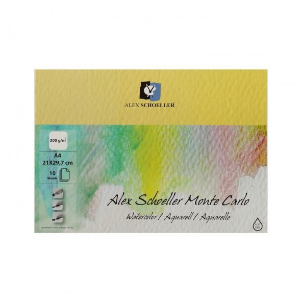 Alex Schoeller Monte Carlo Suluboya Blok 300 gr. 10 yp. A4