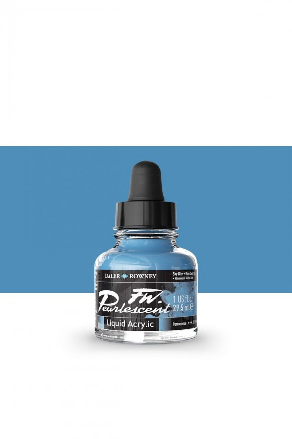 Daler Rowney FW Pearlescent Acrylic Inks 29.5ml Sky Blue 130 - 1