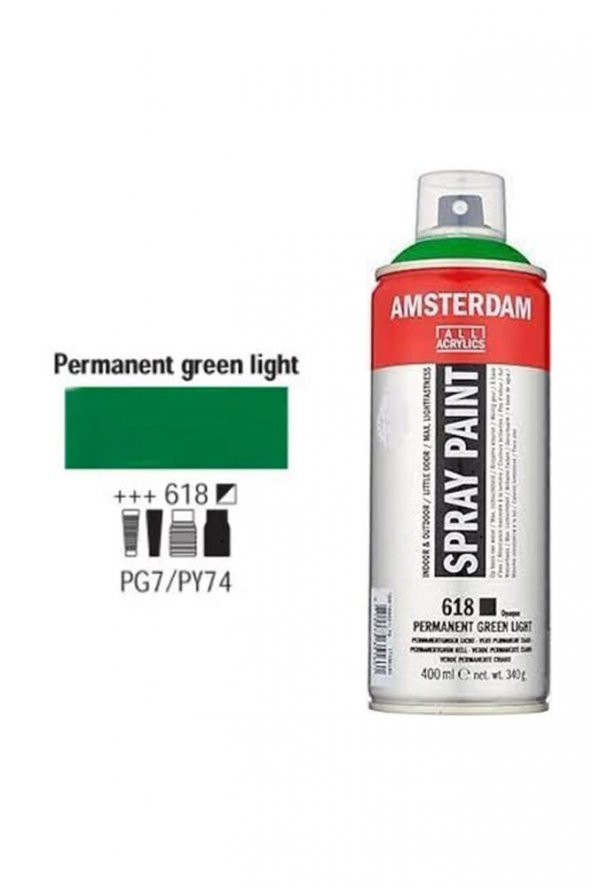 Talens Amsterdam Akrilik Sprey 618 Permanent Green Light 400ml