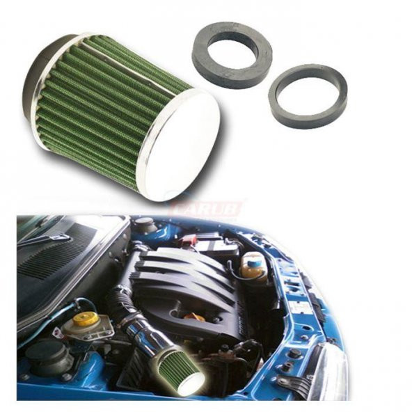 CARUB Hava Filtresi Tuning 2 Aparatlı Krom Yeşil - 2