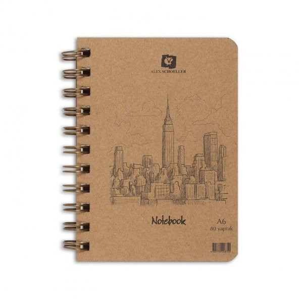 Alex Schoeller Kraft Sert Kapak Bloknot 70 gr A6 80 yp Çizgili
