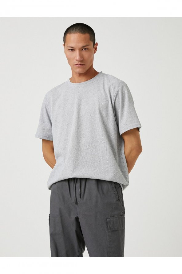 Basic Tişört Bisiklet Yaka Kısa Kollu - Resim 2