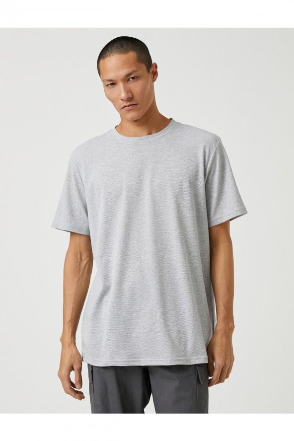 Basic Tişört Bisiklet Yaka Kısa Kollu - Resim 3