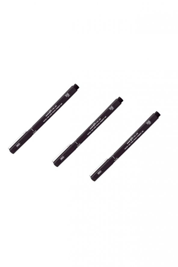 UNİ-BALL Uni Pin 0.05 Fine Line Akrilik Uçlu Teknik Çizim Kalemi Siyah 3 Adet