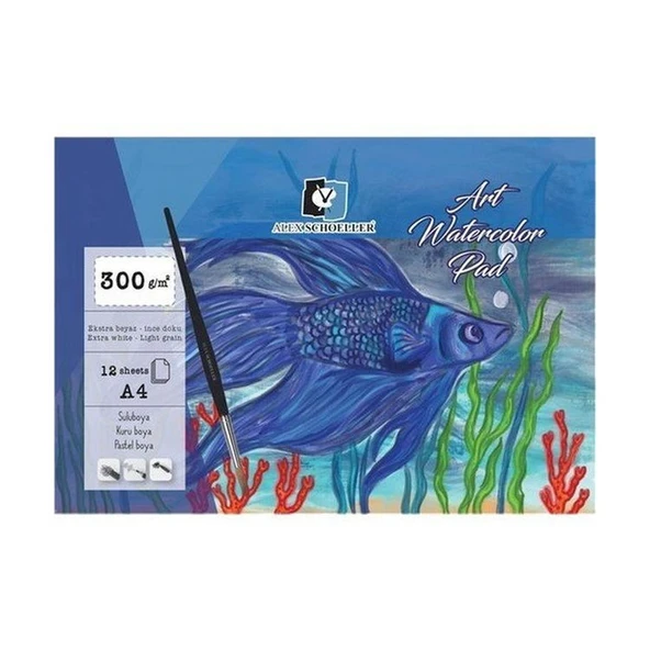 Alex Schoeller Art Watercolour Pad A4 Suluboya Blok 300 gr 12 yp
