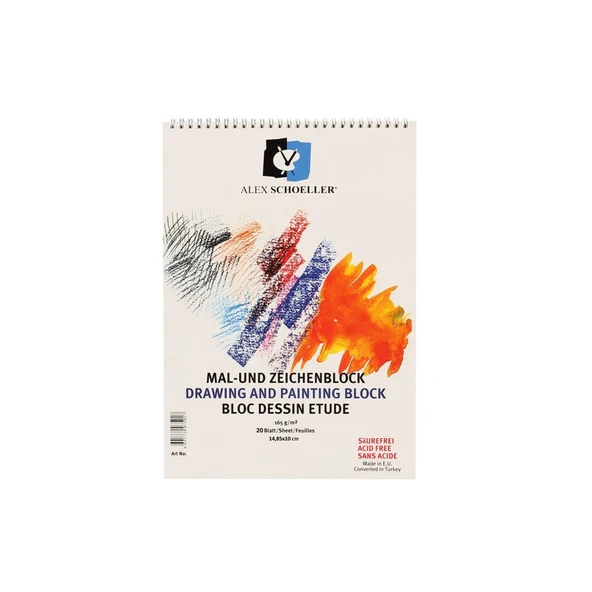 Alex Schoeller Çok Amaçlı Mini Çizim Blok 165 gr 20 yp. 14,85x10 cm.