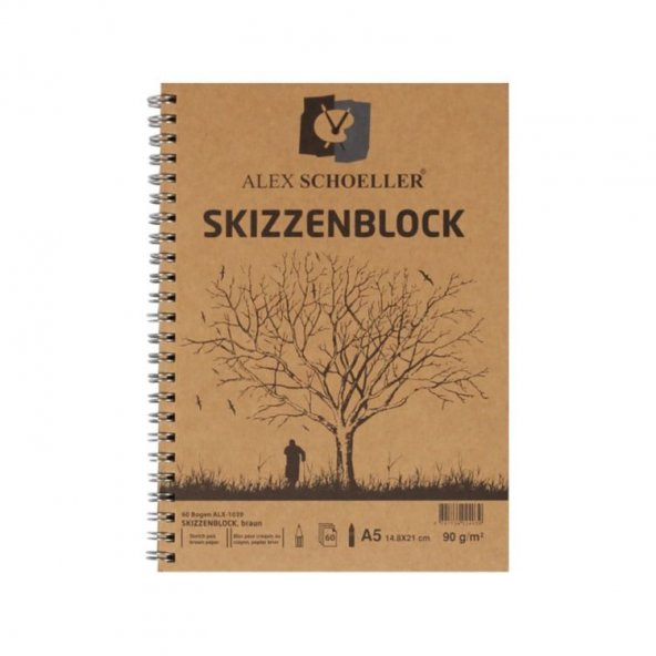 Alex Schoeller Kraft Eskiz Blok A5 Yandan Spiralli 90 gr. 60 yp.