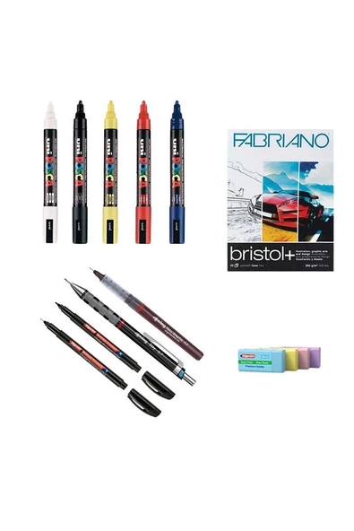 Uni Posca Marker Kalem Pc-5m (1.8-2.5mm) 5'li Set - Rotring Full Set