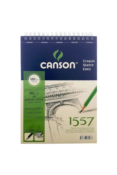 Canson 1557 Resim Ve Çizim Blok 120 gr A5 40 Yaprak