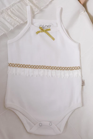 İp Askılı Simli Kız Bebek Atlet Badi 3529 - 2