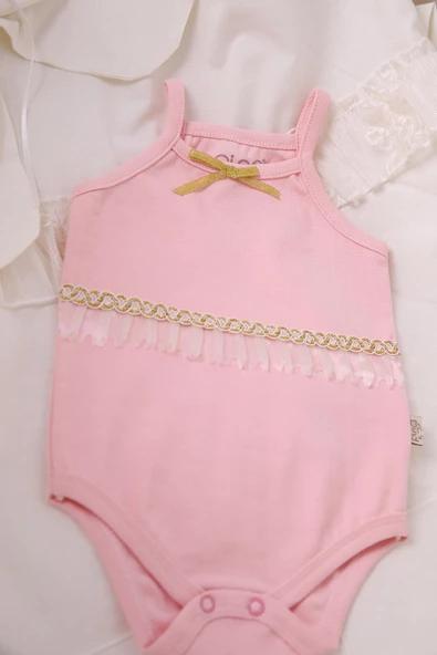 İp Askılı Simli Kız Bebek Atlet Badi 3529 - 3