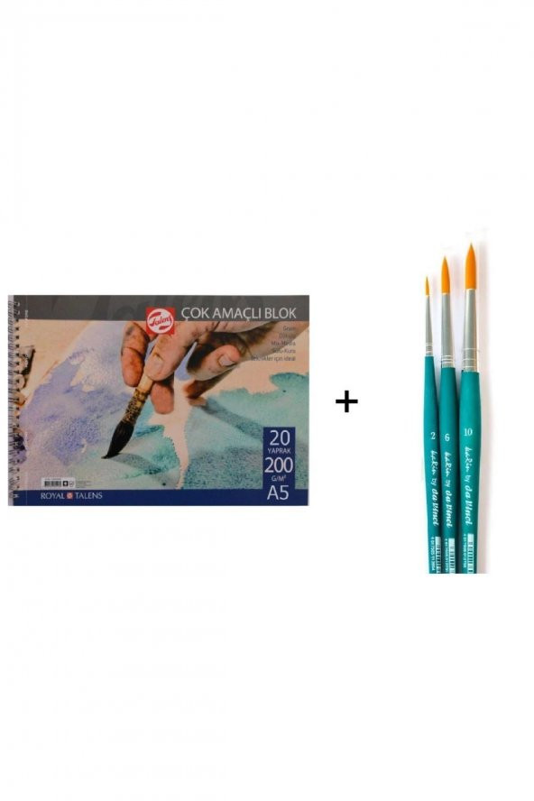 Da Vinci Set-5 Suluboya Fırça Seti ve Talens Defter a5 200gr
