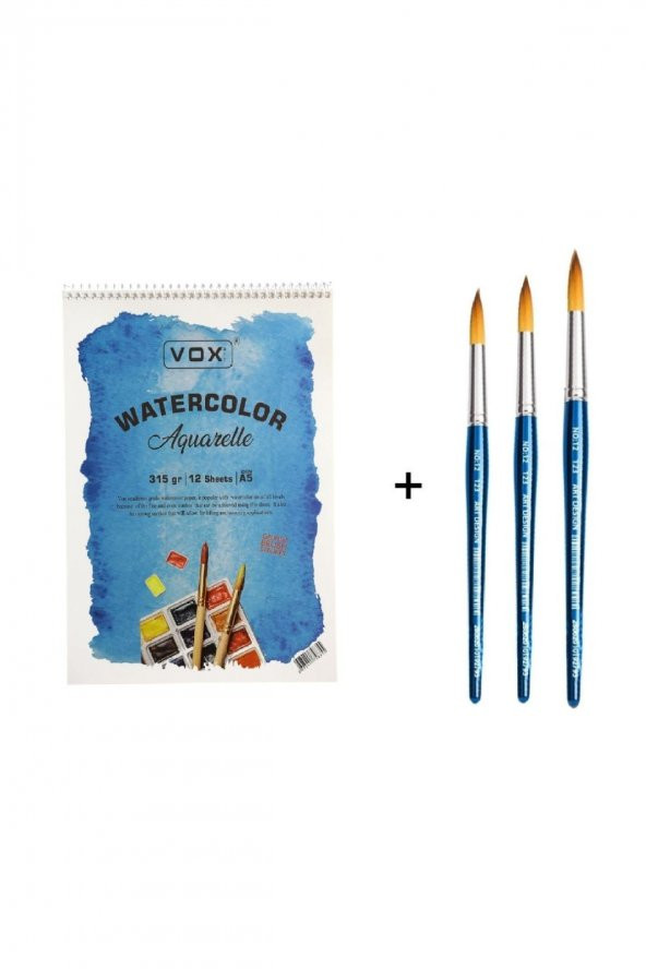 Art Tone Art Design 123 Suluboya Fırça Seti ve Vox Defter a5 315gr