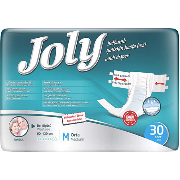 Joly Medium Belbantlı Hasta Bezi 30 Adet