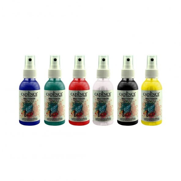 Cadence Yayınları Your Fashion Sprey Kumaş Boyası 6 X 100ml + Pebeo 4lü Fırça Set - 3