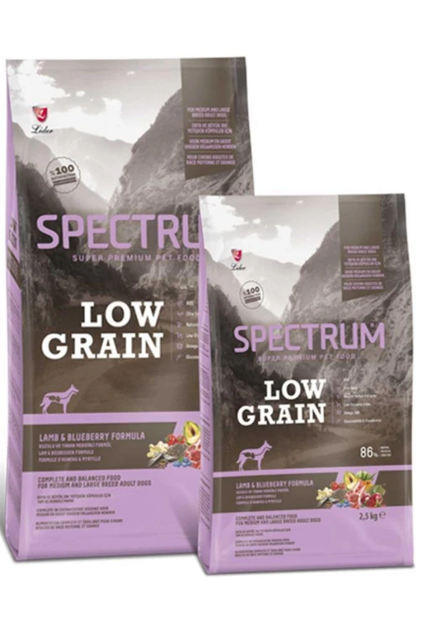 Spectrum Low Grain Kuzulu Yaban Mersinli Orta ve Büyük Irk Köpek Maması 2,5 Kg
