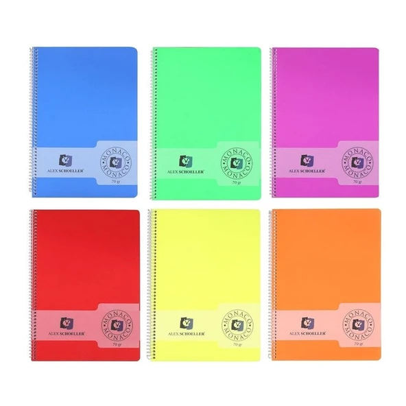 Alex Schoeller PP Kapak Spiralli Defter 70 gr A4 40 yp Çizgili