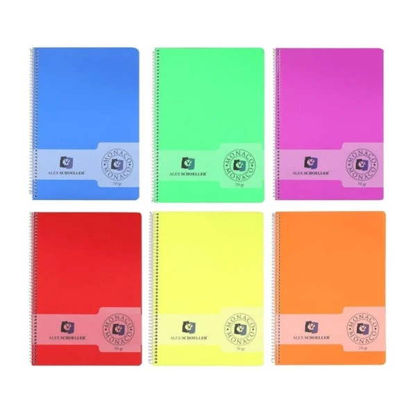 Alex Schoeller PP Kapak Spiralli Defter 70 gr A4 40 yp Çizgili
