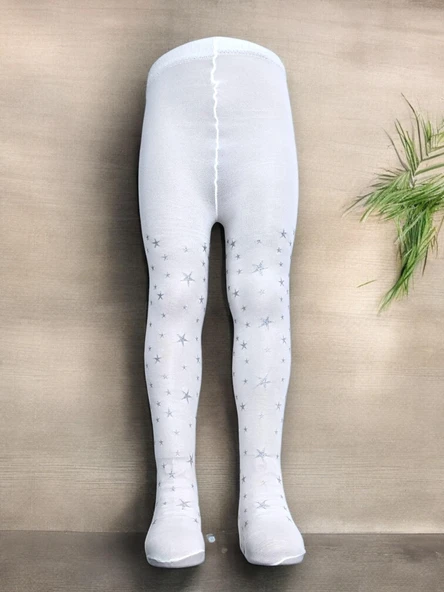 Simli Yıldızlı Çocuk Külotlu Çorap - 9