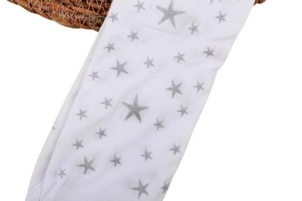 Simli Yıldızlı Çocuk Külotlu Çorap - 3