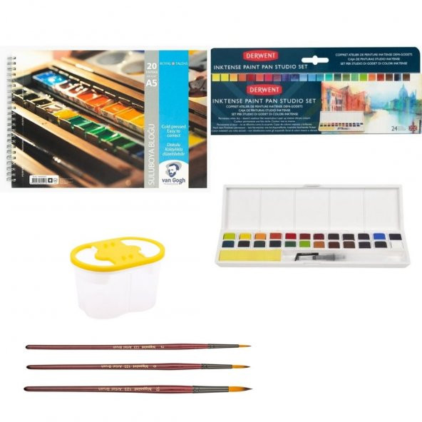 Derwent Profesyonel Inktense Sulu Boya Seti : 24 Renk